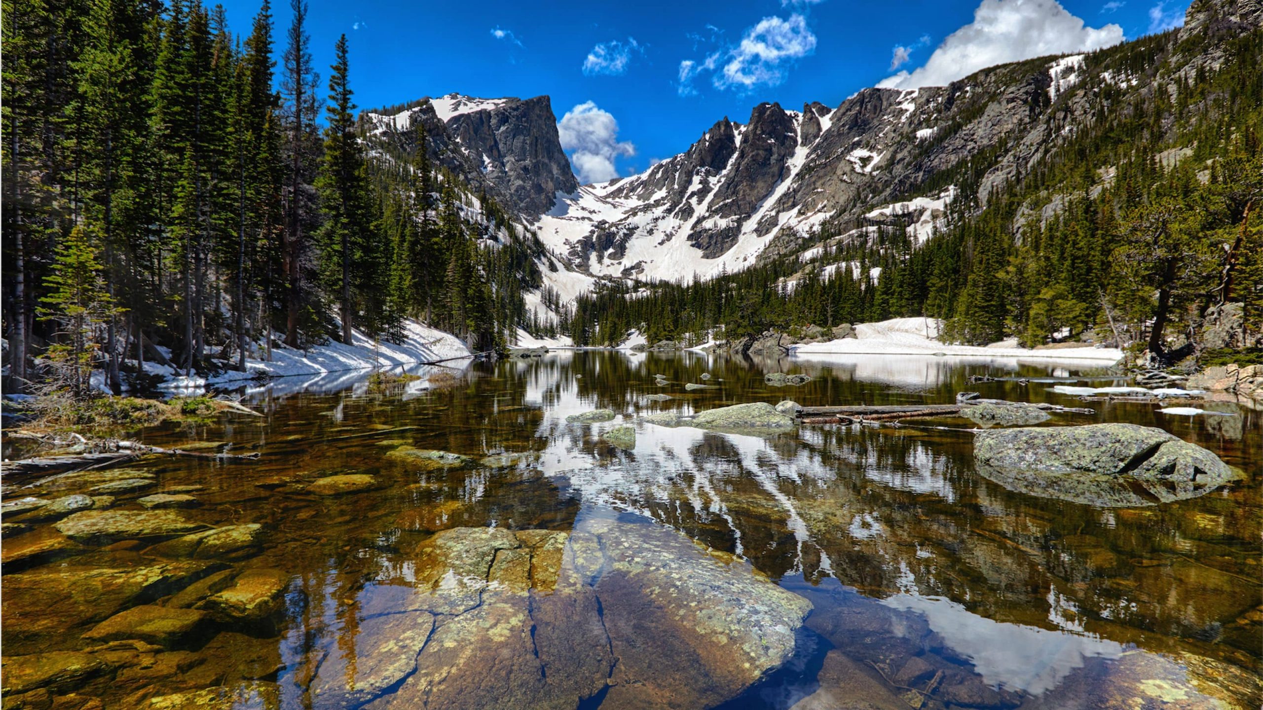 Rocky Mountain National Park lake in the spring