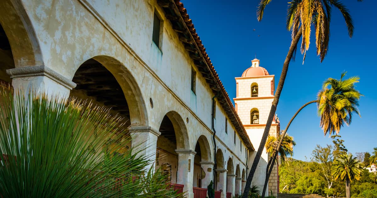 Old Mission Santa Barbara, in Santa Barbara, California.