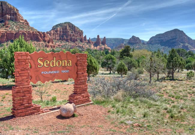 Welcome sign to Sedona, Arizona