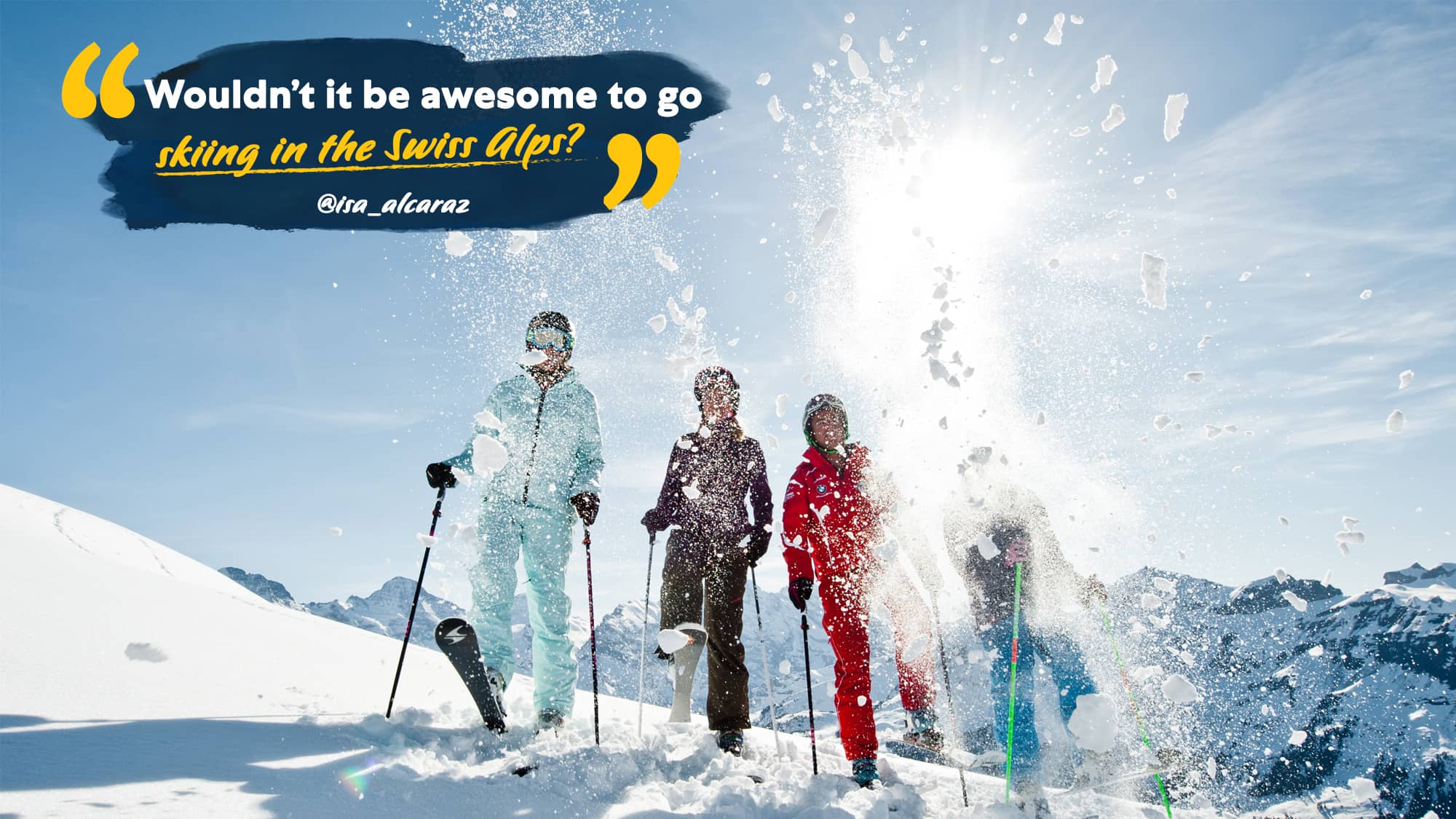 Skiing in the Swiss Alps