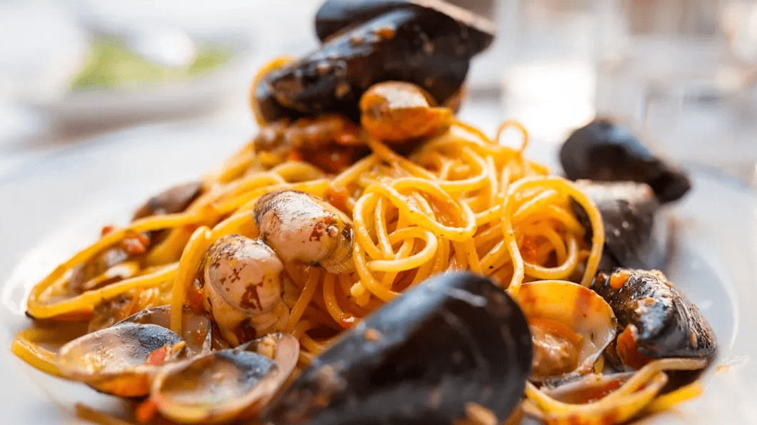 A tasty seafood ramen meal from Slurpin' Ramen in LA, California.