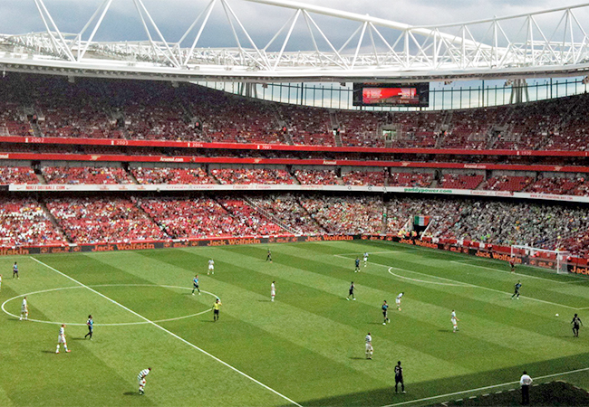 Live Arsenal FC Soccer Game at Emirates Stadium in London