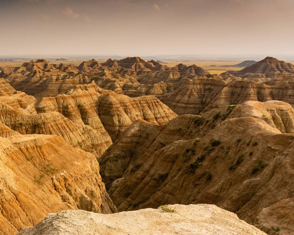 a vista of badlands national park in south dakota