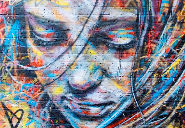 Unique mural on the tour of the Street Art in London