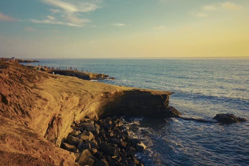 CXMD6E Sunset Cliffs at Point Loma, San Diego California at sunset