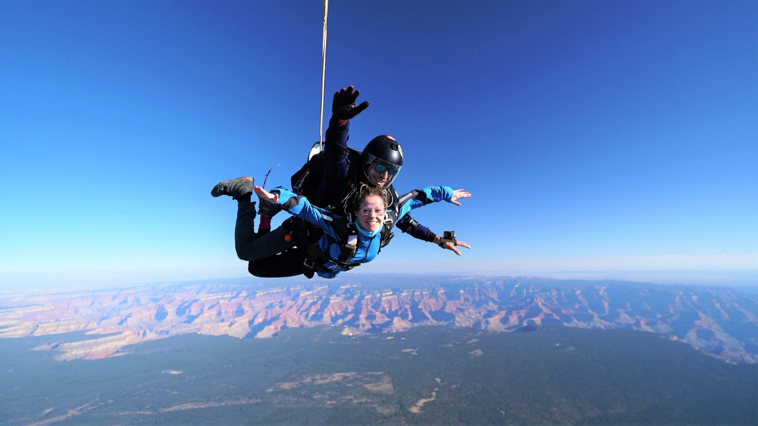 Tandem skydiving over the Grand Canyon