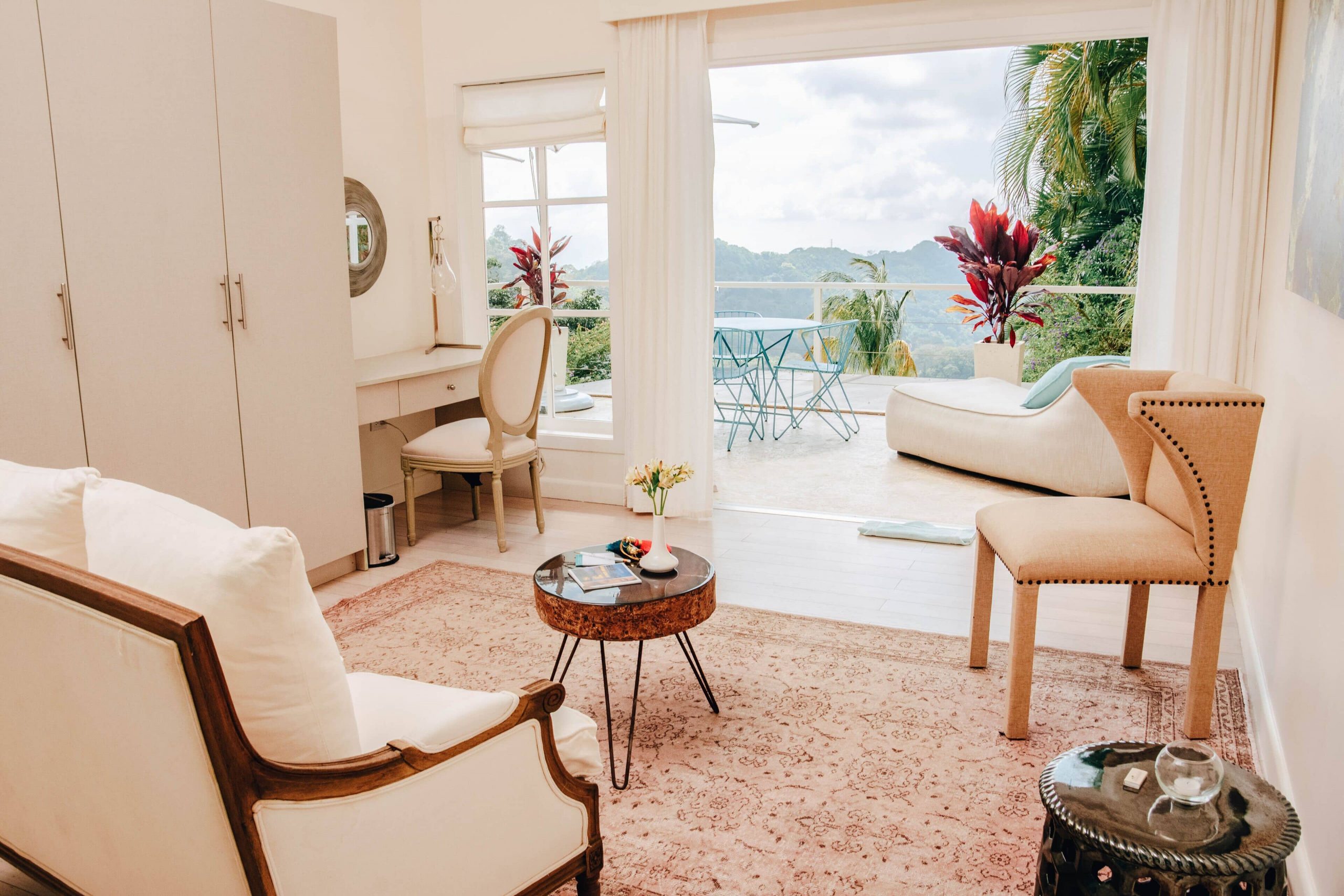 Upscale decor in one of the luxury rooms offered at The Retreat in Costa Rica.