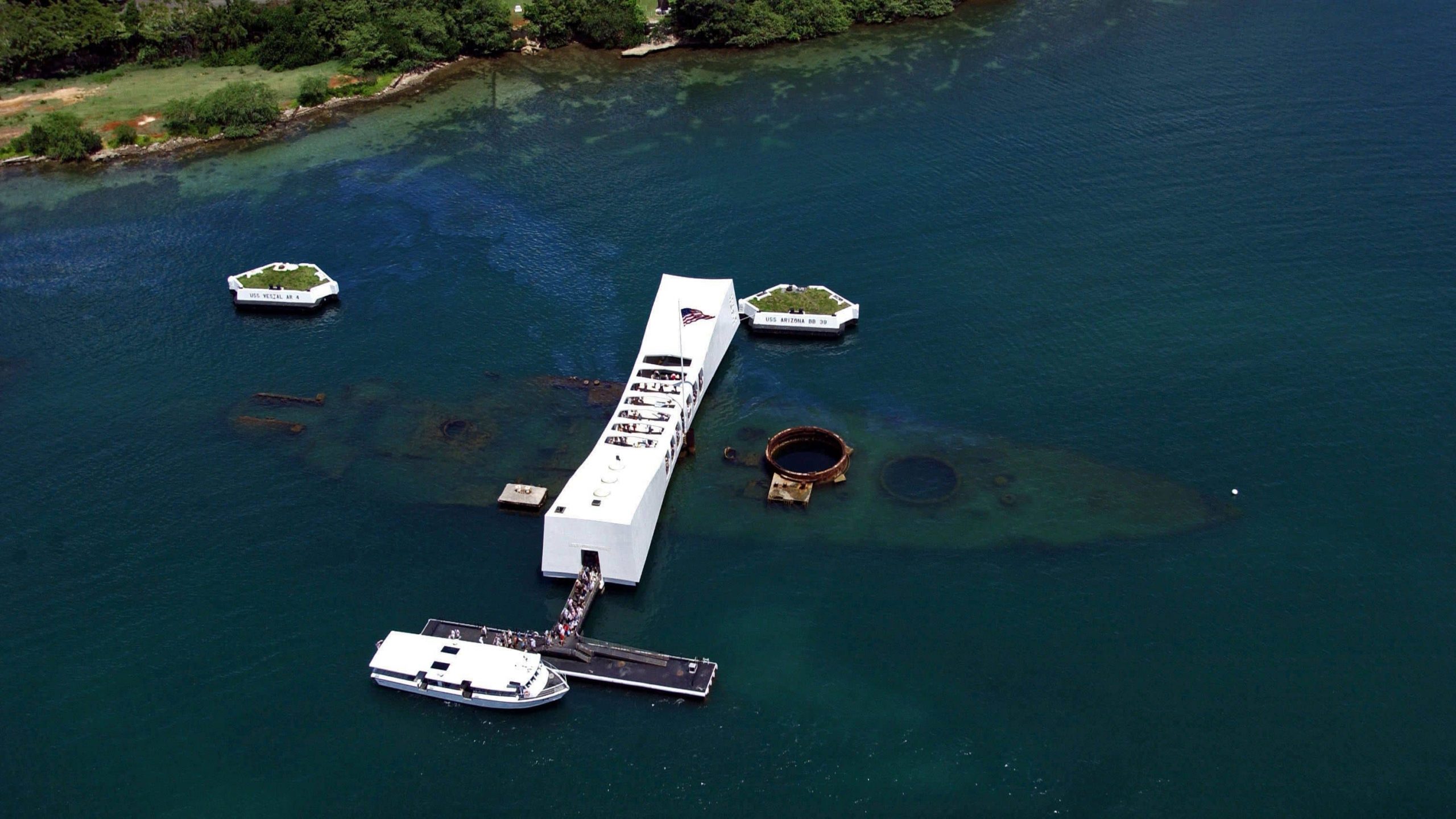 USS Arizona Memorial at Pearl Harbor in Oahu, Hawaii for Veterans Day