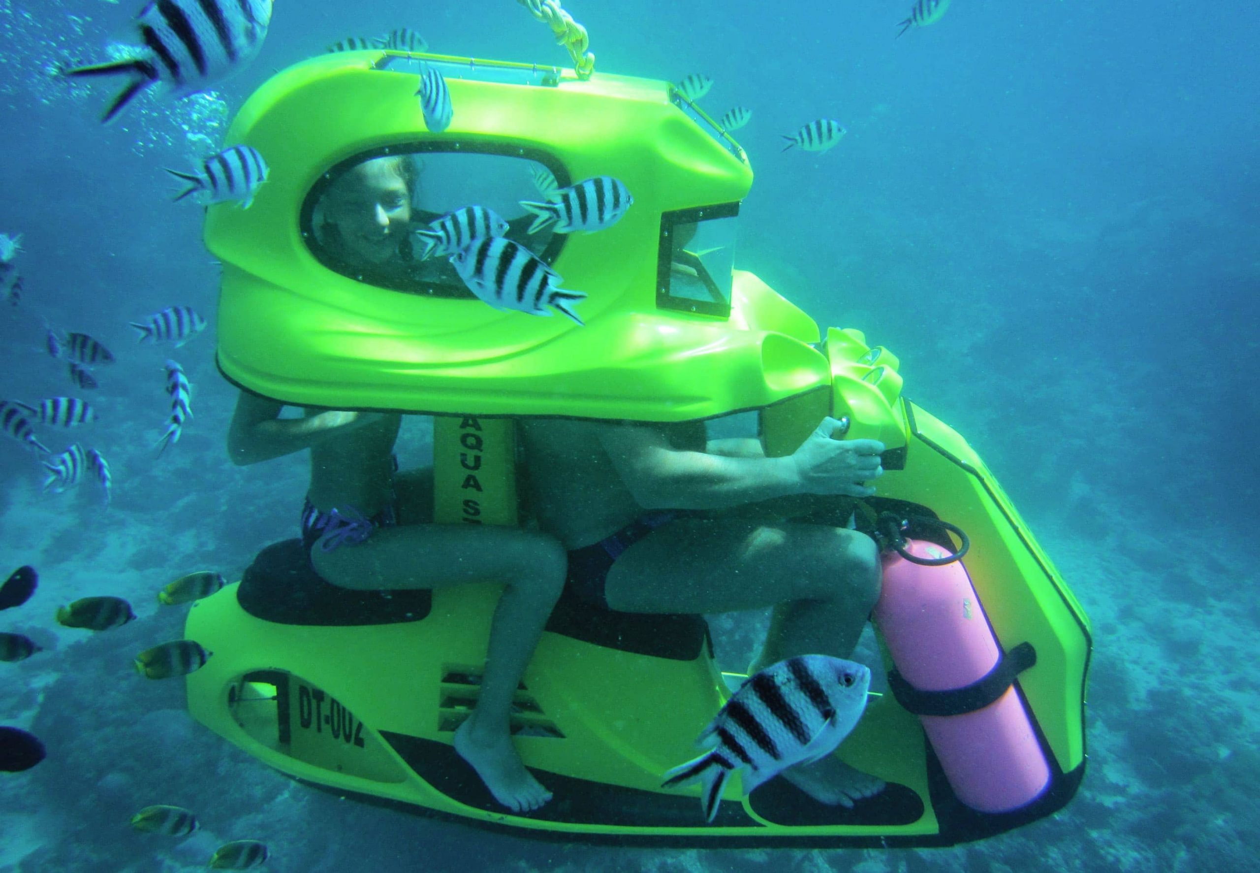Underwater tandem scooter ride in Bali