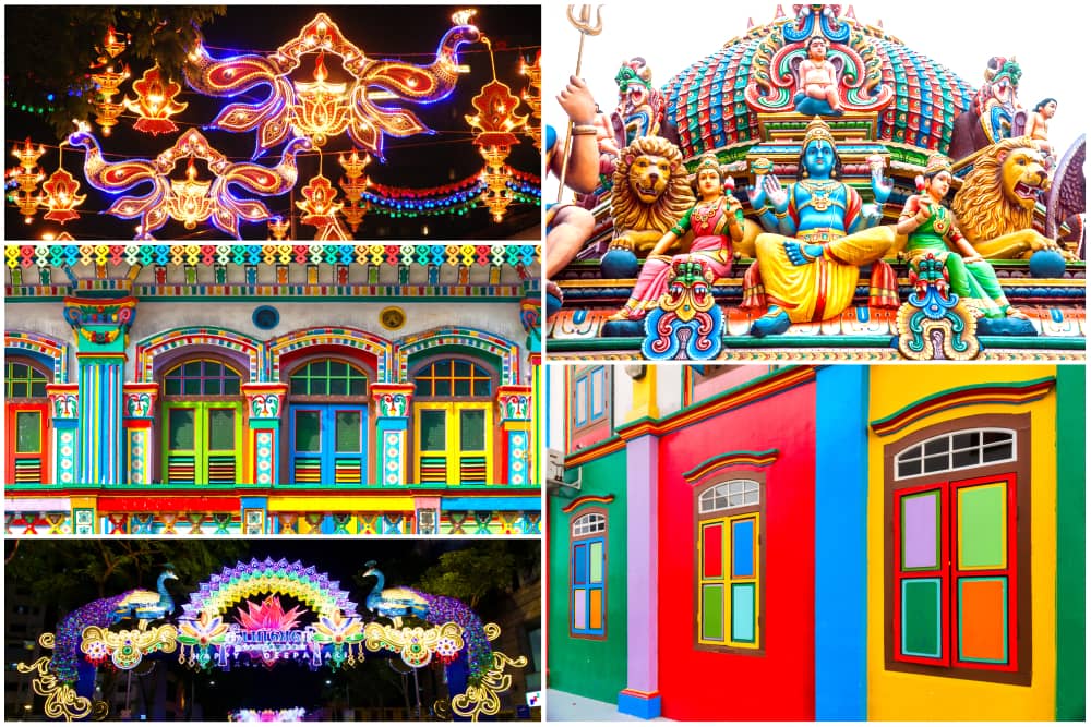 Most colorful places in Little India in Singapore.