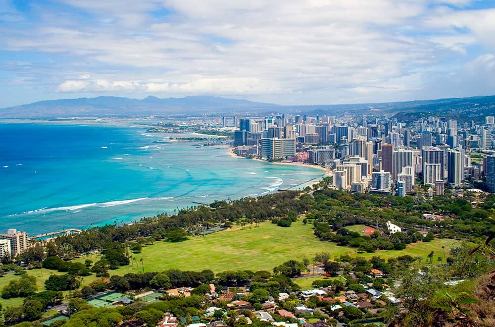 Waikiki Beach in the Island Metropolis of Honolulu