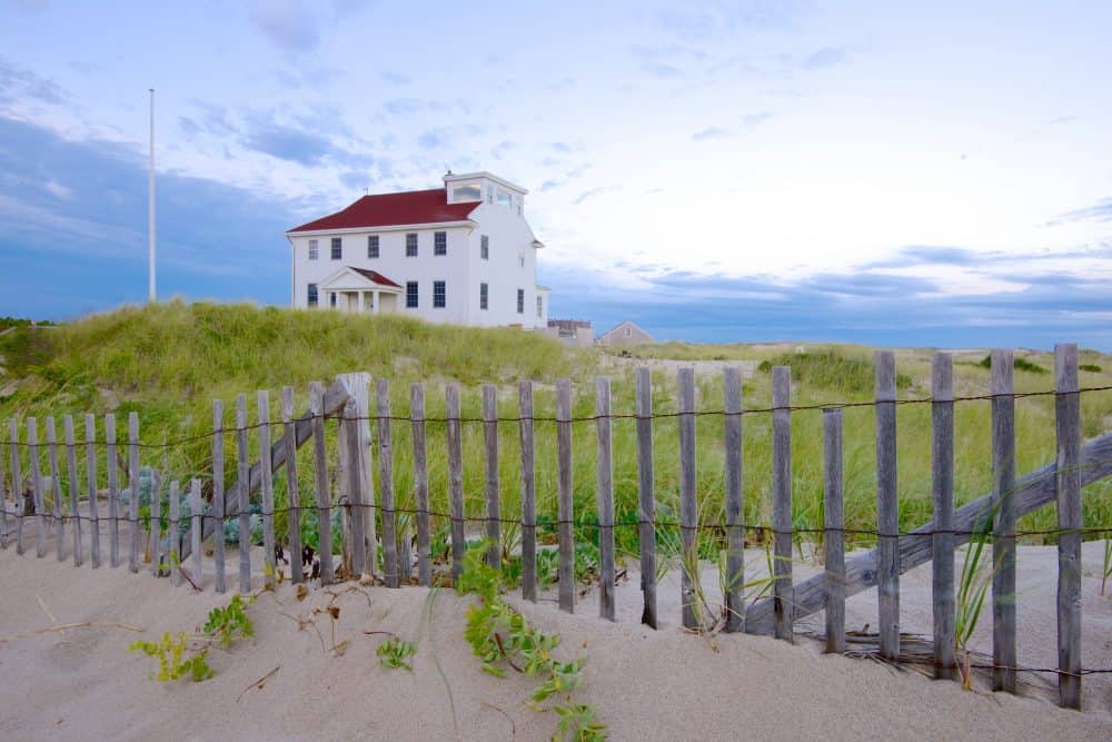 A white beach house on Race Point Beach