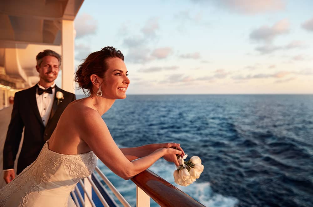 Newlyweds taking pictures in a Princess Cruise A perfect wedding aboard Princess Cruises