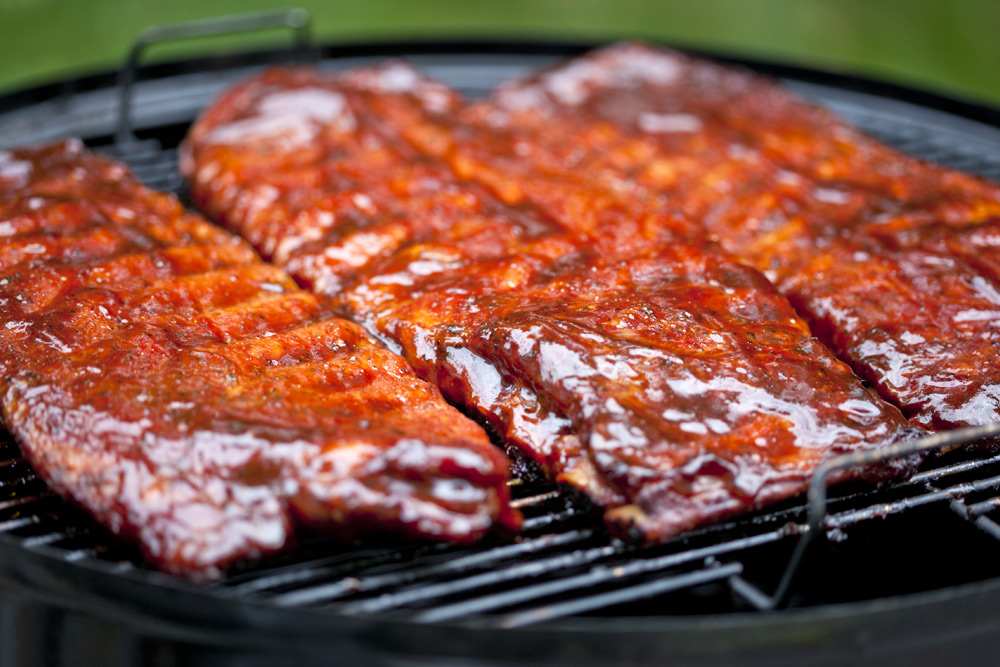 Saucy barbecue ribs on a backyard grill are one of the best foods in St. Louis