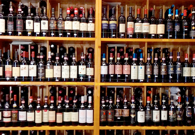 Wide selection of luxury wines in Rome