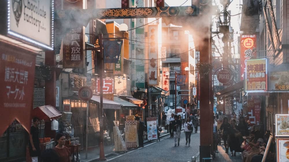 Rugby World Cup host city Yokohama Chinatown street
