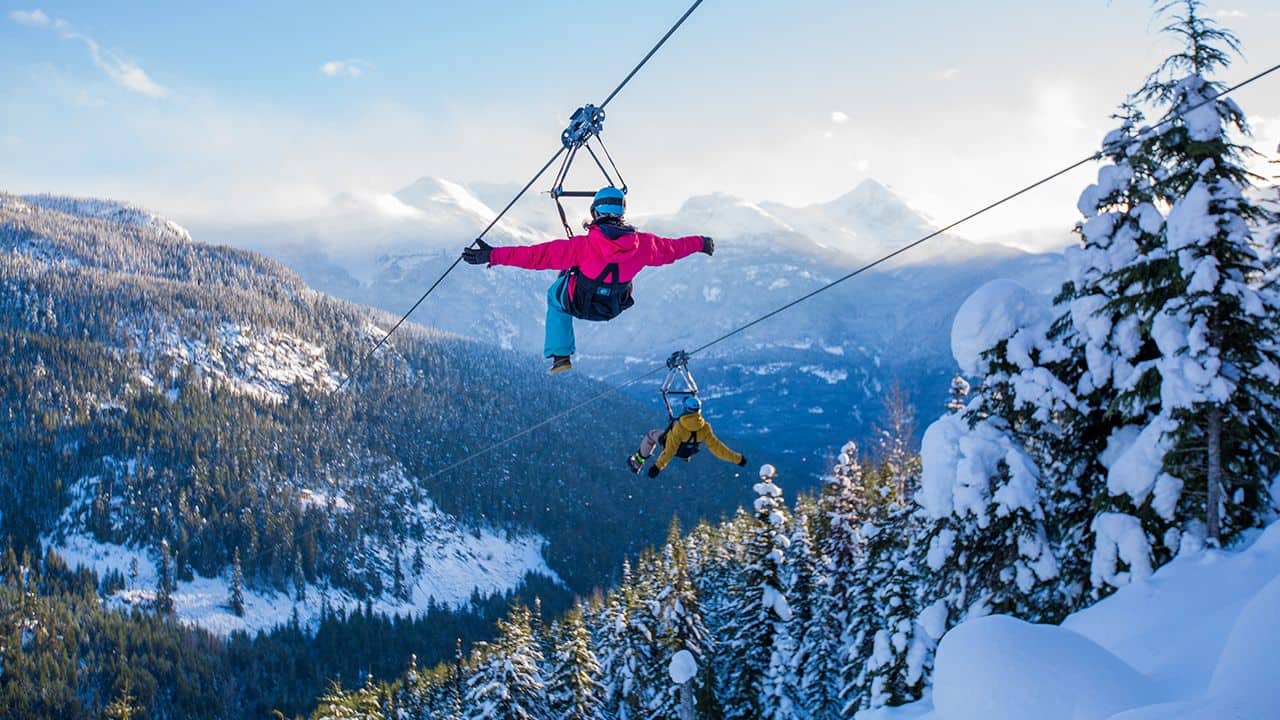 Ziplining in Whistler, BC, Canada on an unusual spring break vacation