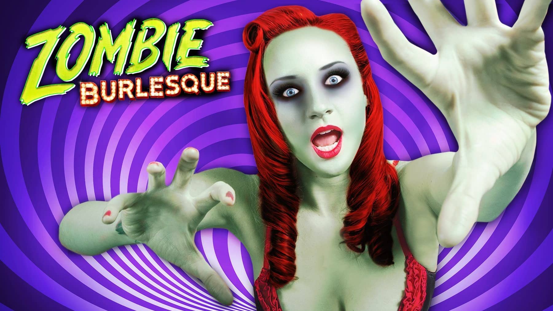 Zombie burlesque woman coming for your brains