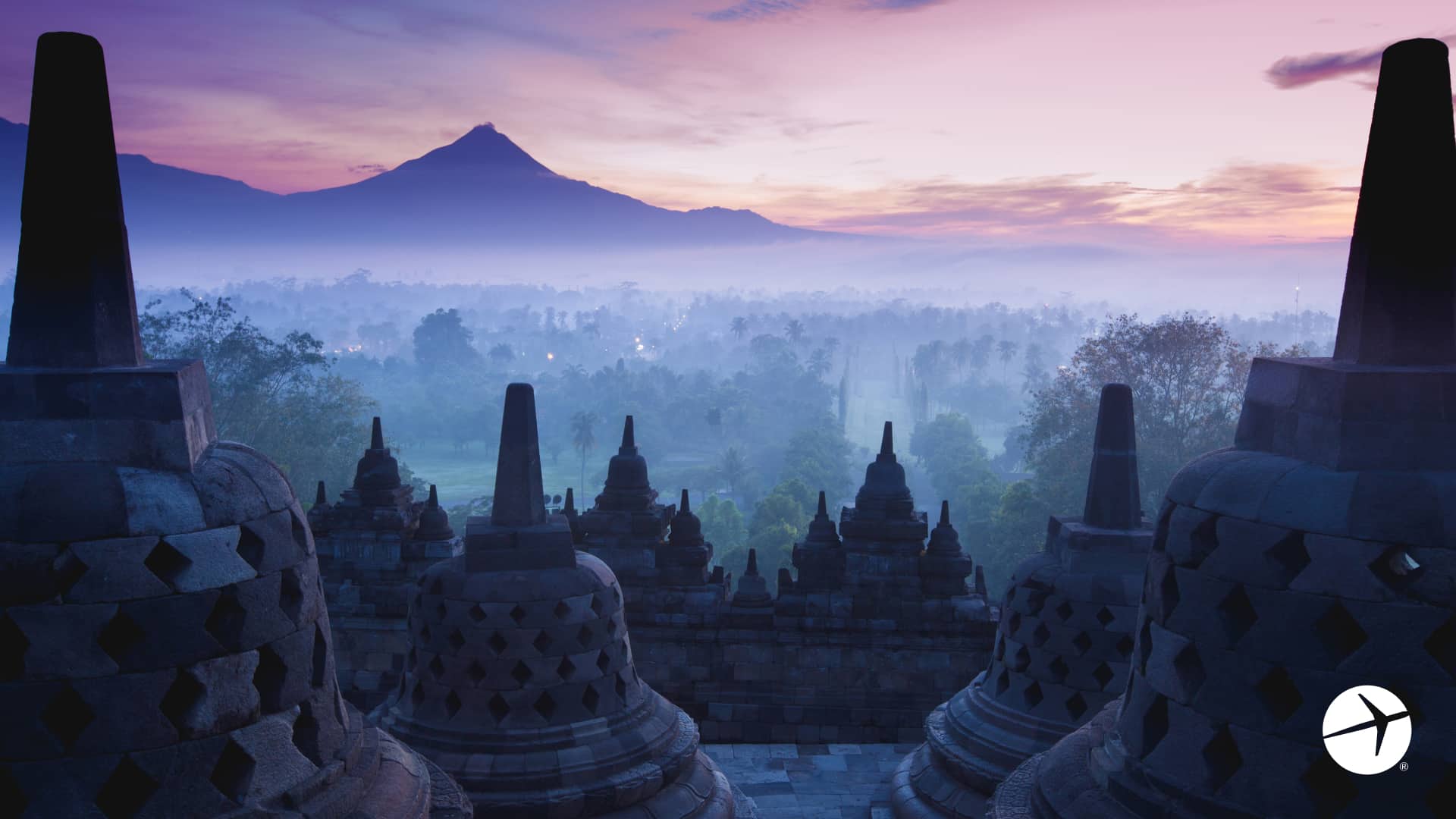 Borobudur Temple Java Zoom background