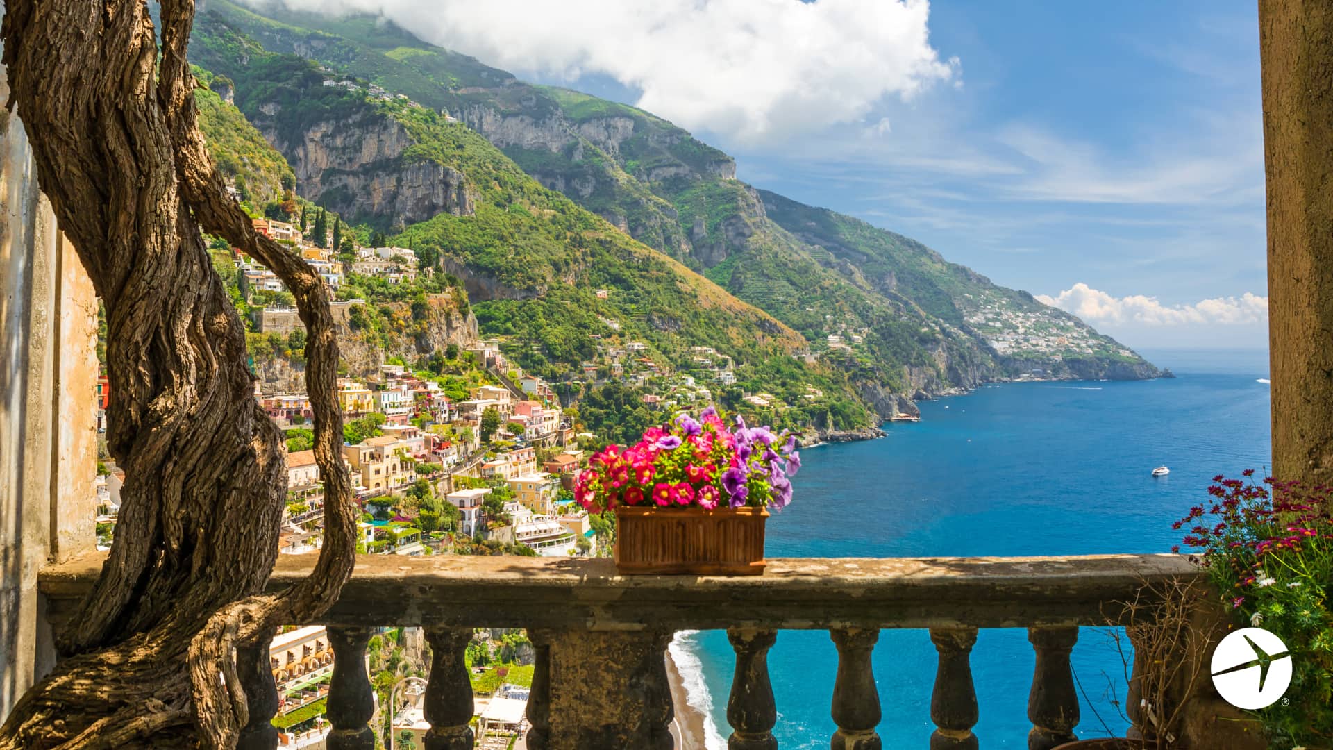 Positano Italy Amalfi Coast Zoom meeting background