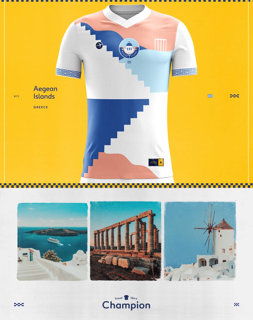 the aegean islands serve as inspiration for a modern soccer jersey design