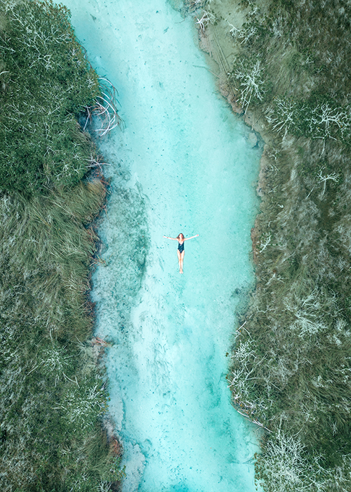 Ancient Canal Floating in Quintana Roo