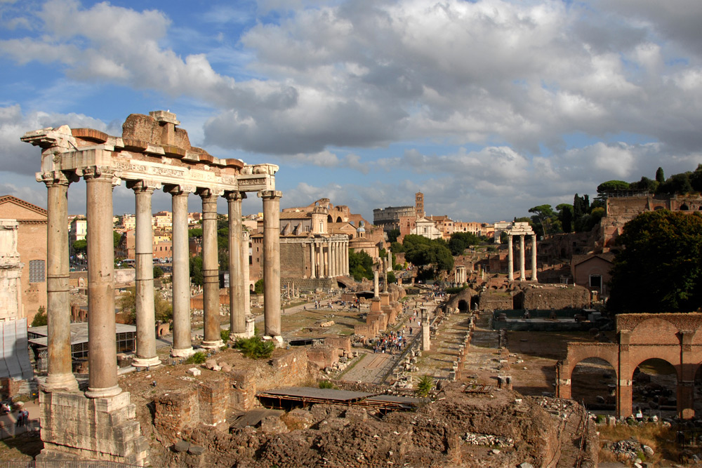 A view of Ancient Rome. Staying here is a good Rome travel tip.