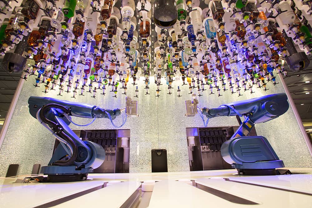Robot bartenders with royal caribbean