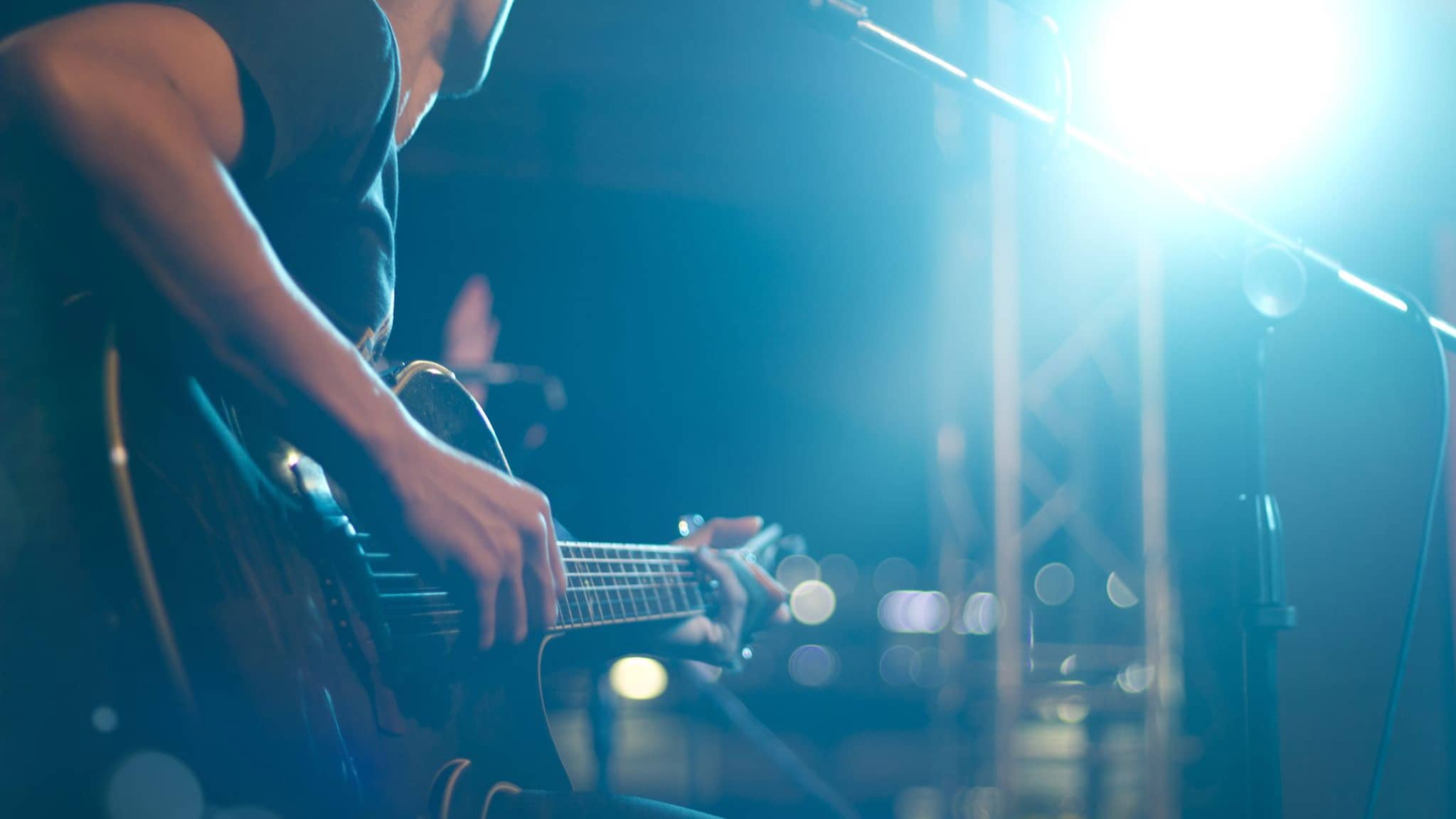 Man playing a guitar