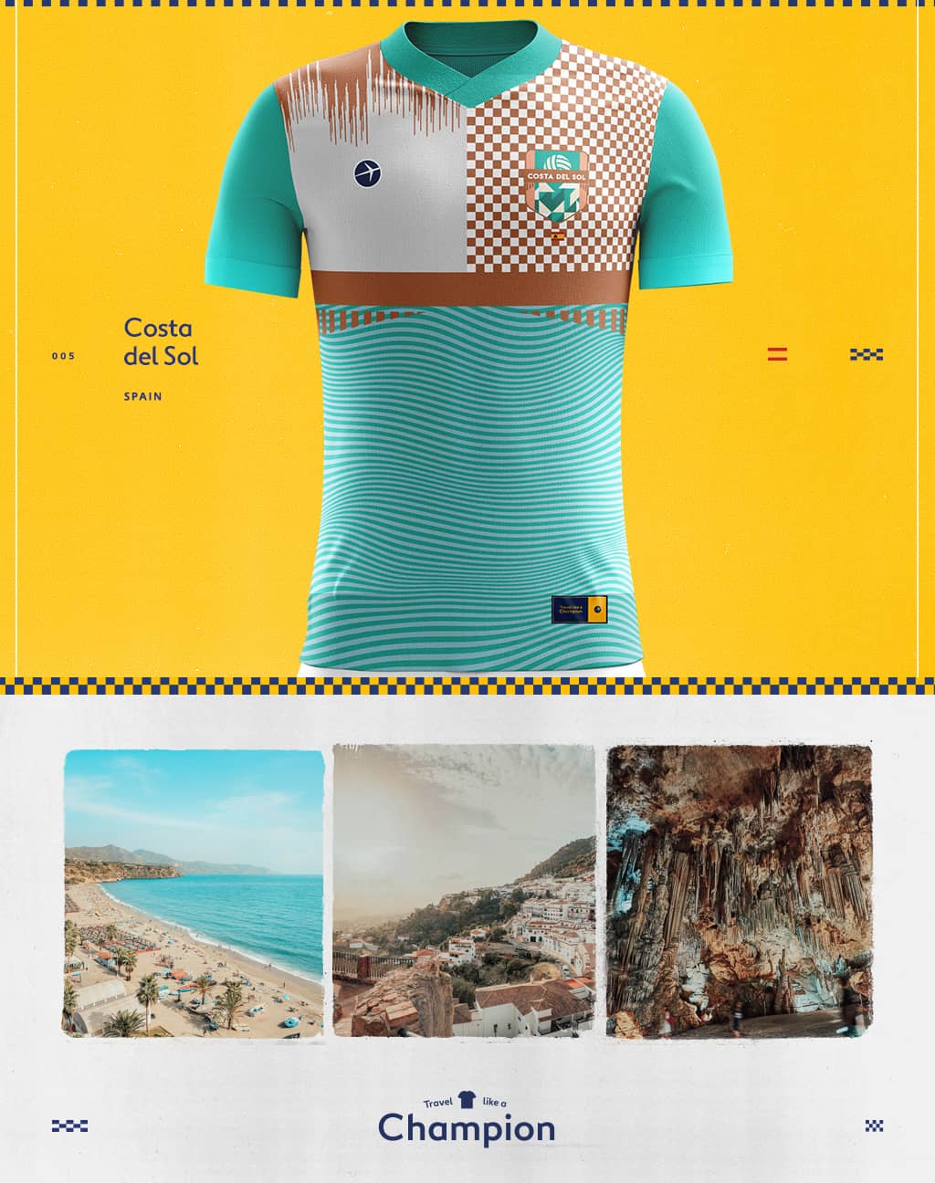 Costa del Sol inspired the design for this modern soccer jersey