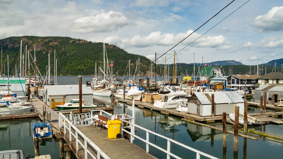cozy seaside town and waterfront of cowichan bay