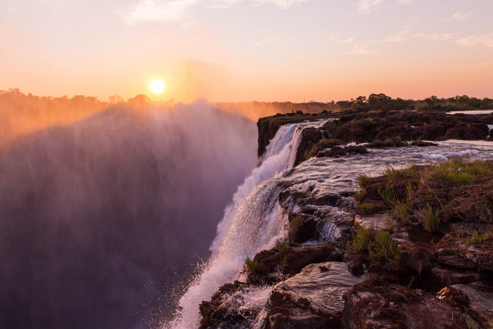 Going for a dip in Devil's Pool, Zimbabwe