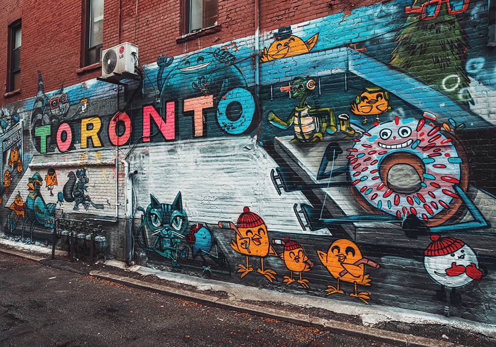 Graffiti wall located in Graffiti Alley in Toronto