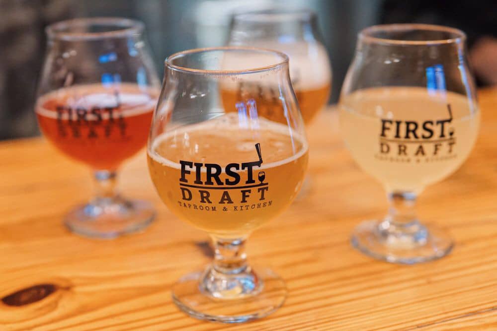 First Draft Taproom beer tasters, a top place to visit during the Great American Beer Festival in Denver Beer from First Draft Taproom, a top vendor near the Great American Beer Festival in Denver