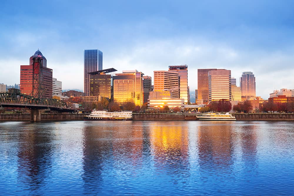 Portland Waterfront at Hawthorne Bridge - Portland Dining Month