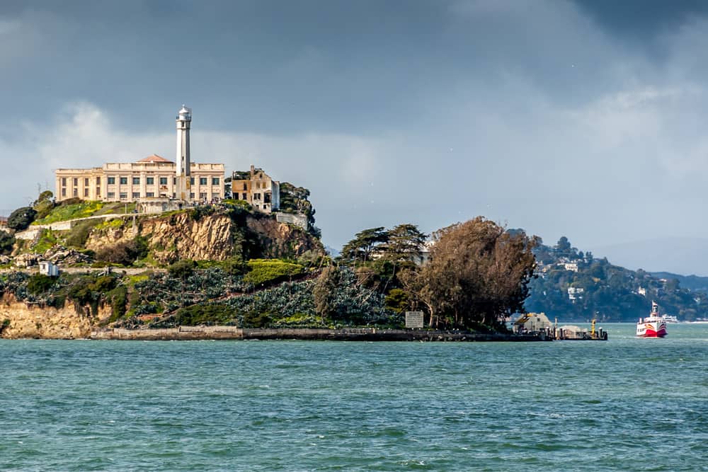 View of Alcatraz Island and the San Francisco Bay—an interesting thing to do in San Francisco while you're in town for San Francisco Street Food Festival.