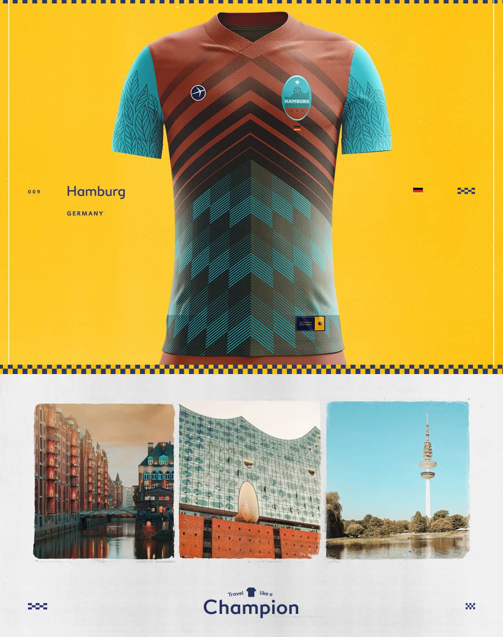 pictures of hamburg germany and the uefa soccer jersey they inspired