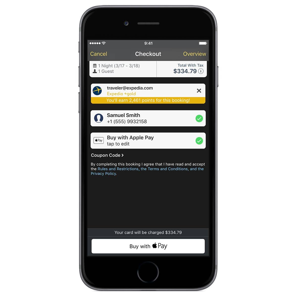 How to use Apple Pay on Expedia app