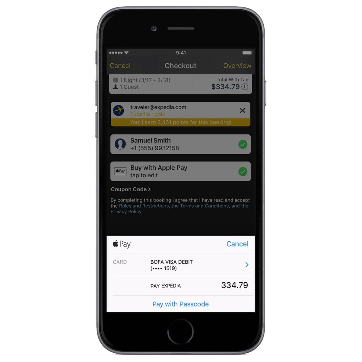 How to use Apple Pay on Expedia app