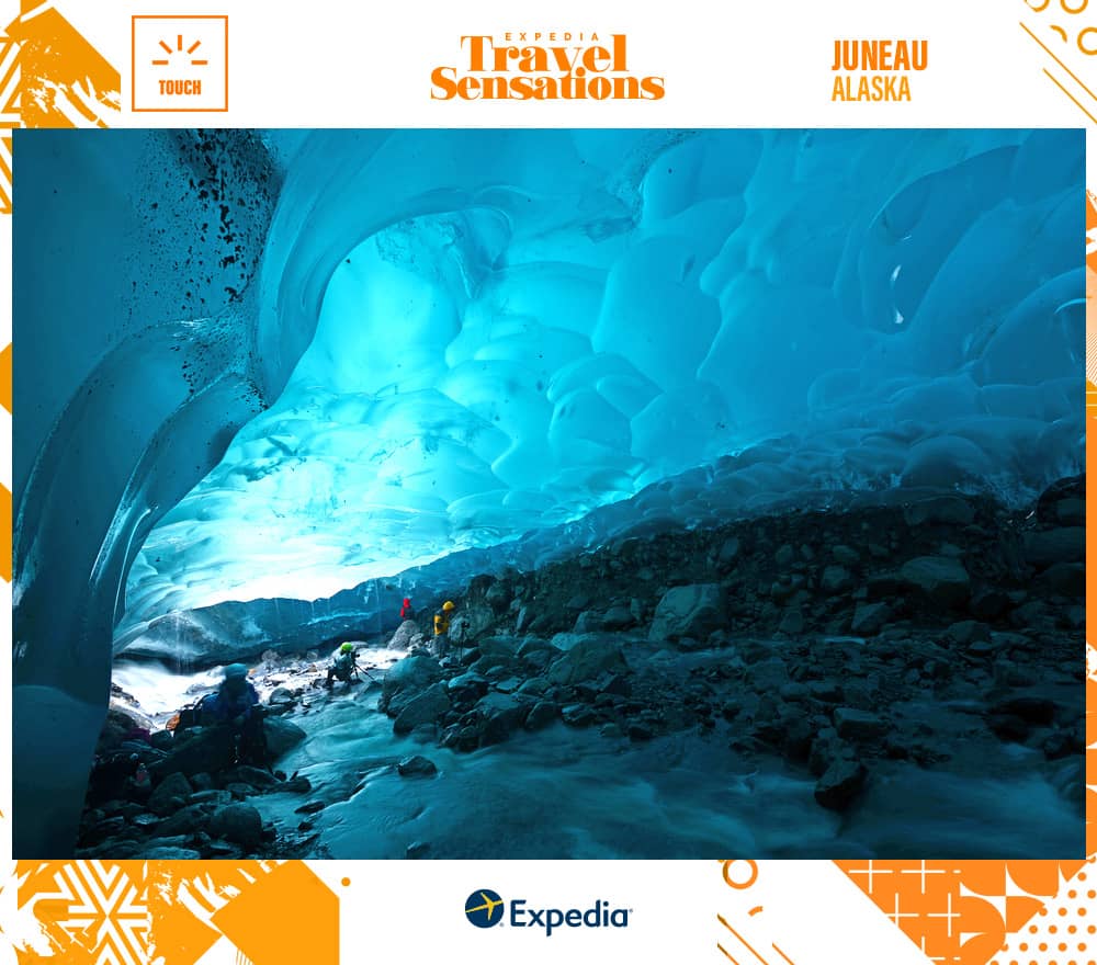 blue glacier ice cave near Juneau, Alaska