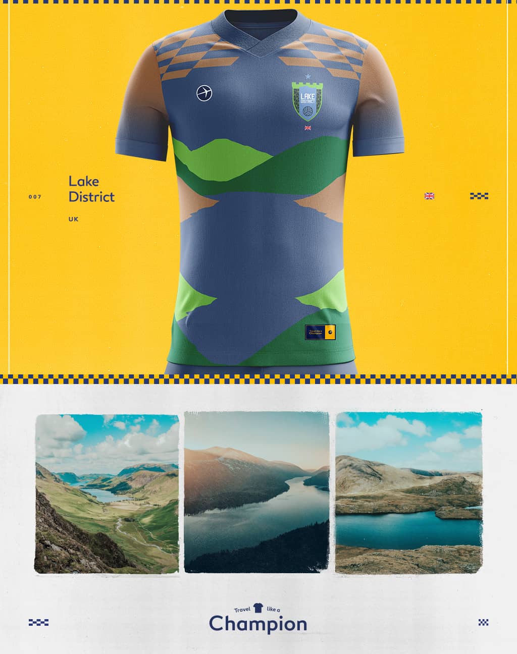 the uk's lake district inspired the design for this soccer jersey