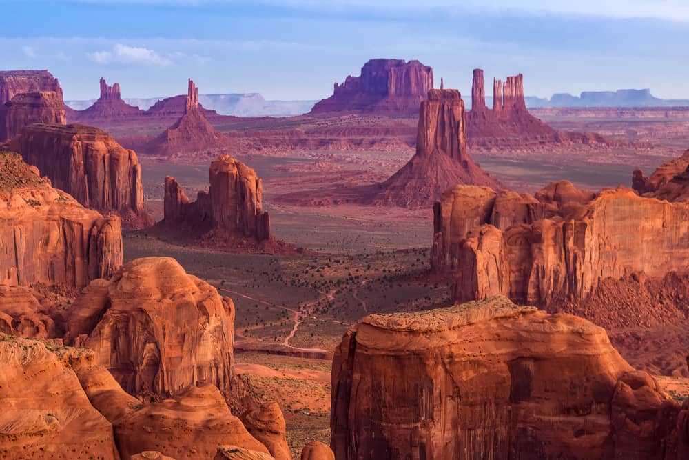 view from hunts mesa in scenic monument valley, arizona