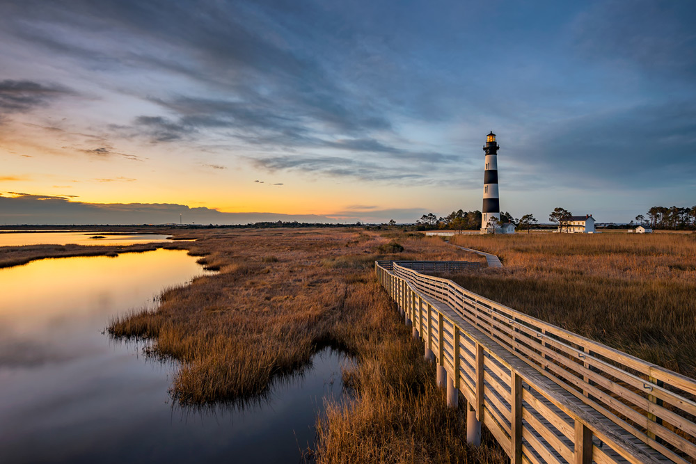 Bodie Island Lighthouse in Nags Head, North Carolina — a top destination to stay a week or more