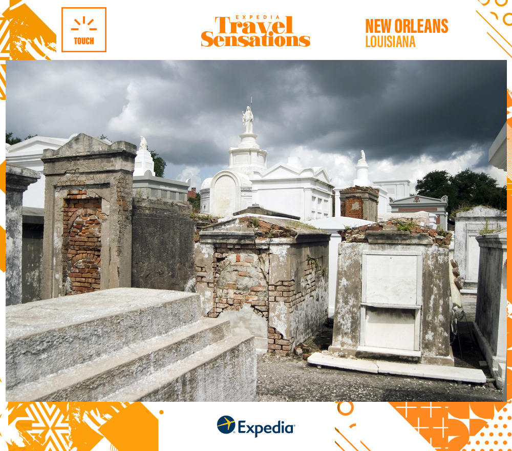 Storm clouds gather over Saint Louis Cemetery #1 in New Orleans