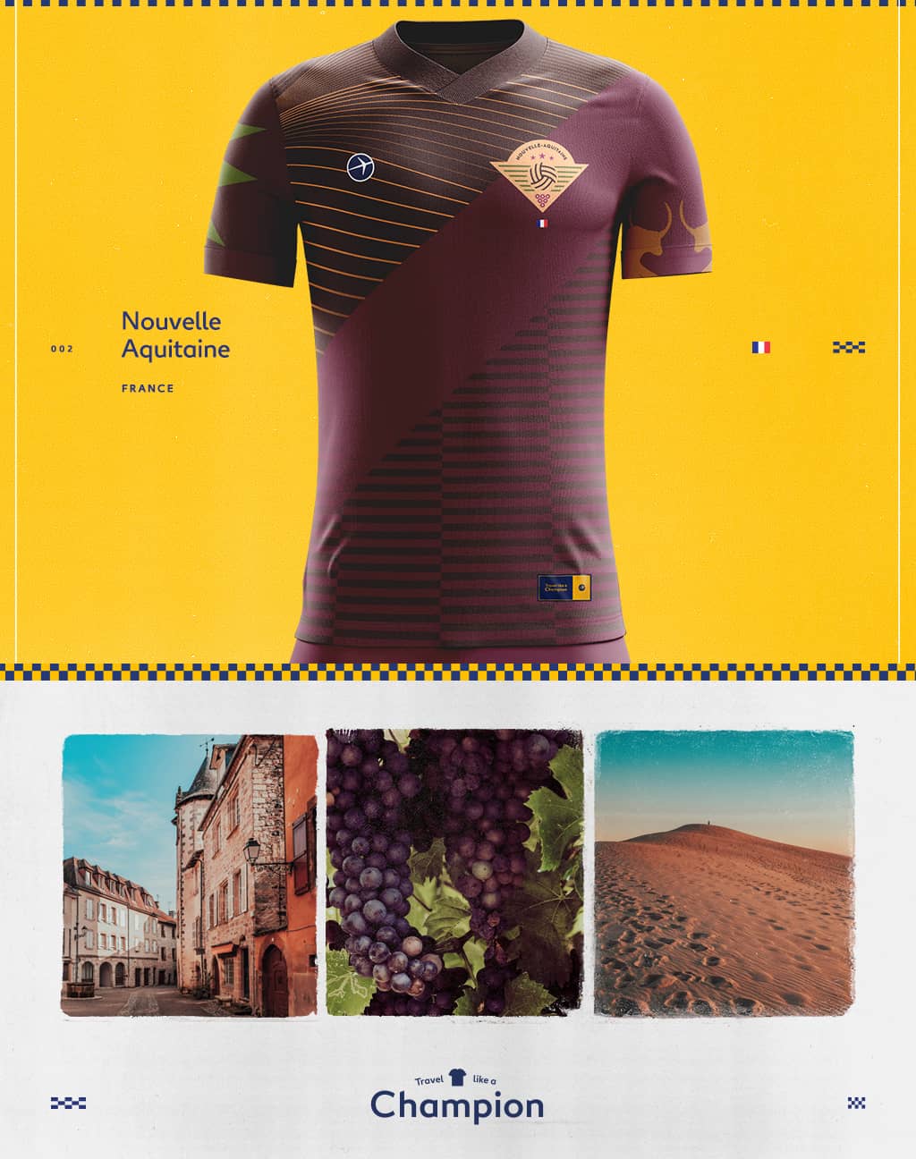 photos of nouvelle aiquitaine and the soccer jersey design they inspired