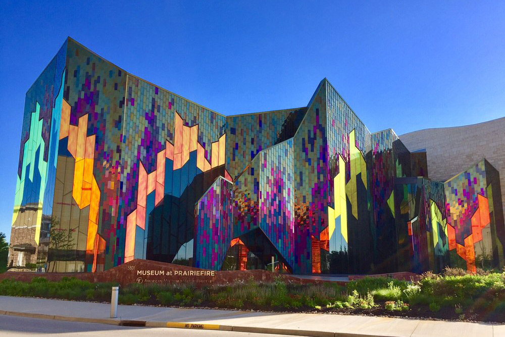 Colorful exterior design of the Museum of Prairiefire, a great staycation idea for Overland Park locals