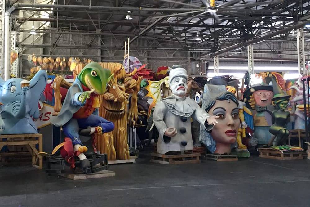 Visit Mardi Gras World in New Orleans Float characters and sculptures at Mardi Gras World in New Orleans