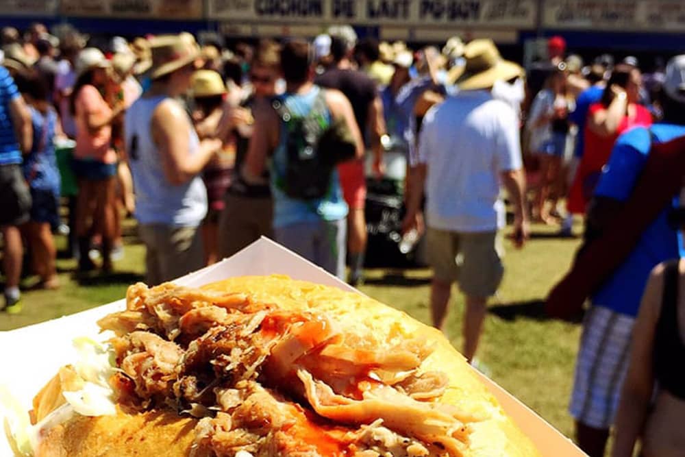 Close-up of food at the New Orleans Jazz Festival.