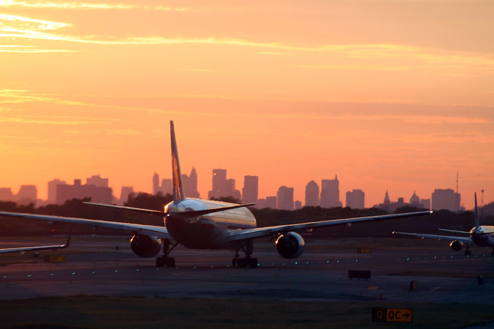 Planes land at JFK. Travel tip: It's the best airport in NYC.