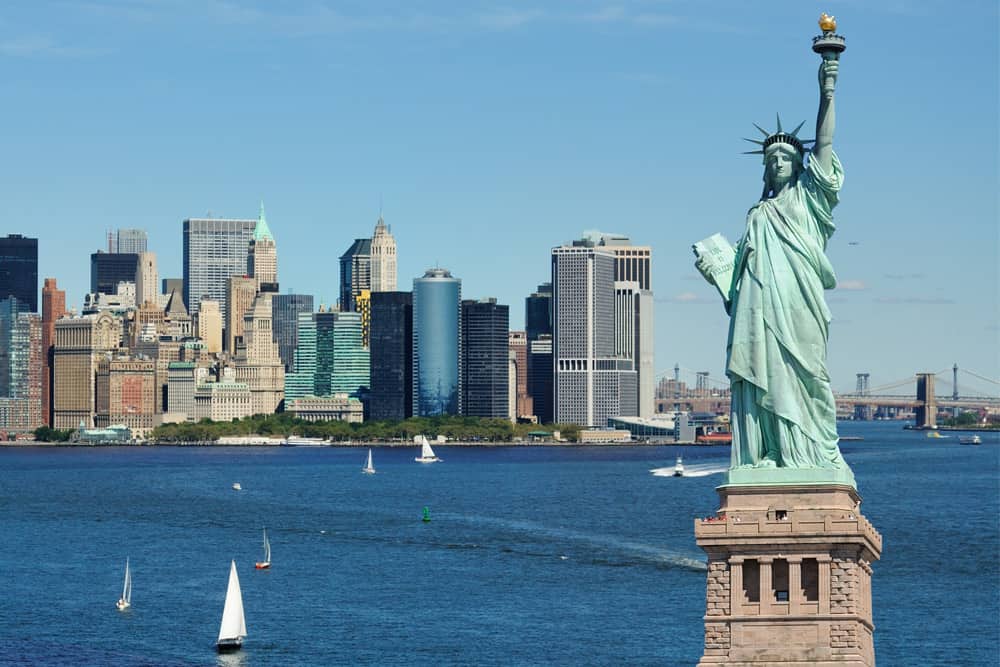 The Statue of Liberty, one of the top attractions in NYC. Travel tip: this is one of the best places to visit in New York.